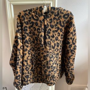 Fuzzy quarter-zip sweatshirt